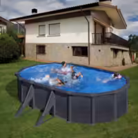 Piscina Gre Granada de acero con decoración grafito KITPROV508GF 500x300x132