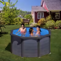 Piscina Gre Kea de acero con decoración grafito KIT240GF 240x240x120