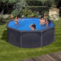 Piscina Gre Granada de acero con decoración grafito KITPR358GF 350x350x132