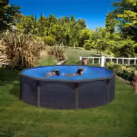 Piscina Gre Granada de acero con decoración grafito KITPR458GF 460x460x132