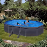 Piscina Gre Kea de acero con decoración grafito KIT610GF 610x375x120